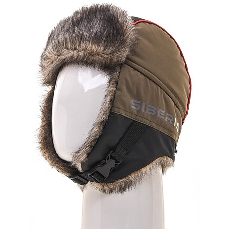 Шапка ушанка Siberia тк. Breathable мех Норка хаки/черный (размер 58-60)