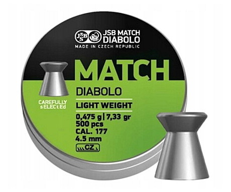 Пуля пневм. JSB Green Match Light Weight 4.5мм. 0,5гр. 500шт.