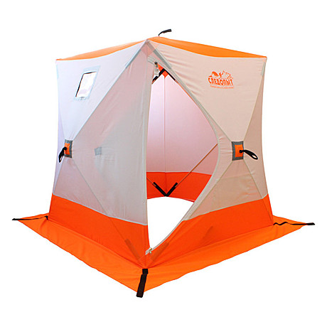 Палатка зимняя куб Следопыт 1,5*1,5м. Oxford 210D PU 1000 бело-оранж. PF-TW-09