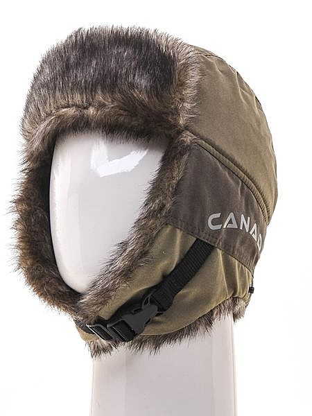 Шапка ушанка Канада тк. finlyandia цв. хаки (размер 58-60)