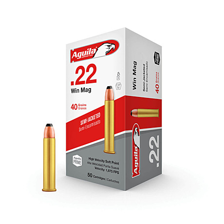 Патрон 22WMR Aguila HV SP гильза латунь 2,59