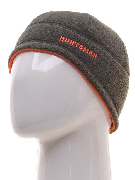 Шапка Huntsman флисовая двухсторон. хаки/оранж (размер 58-60)